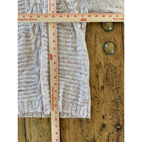 Soho New York & Company Womens Speckled Knit Cowl Neck Sweater M Ivory Pink - Picture 7 of 7